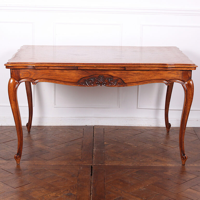 Vintage Country French Parquet-Top Drawleaf Table FO-2590B | Antique