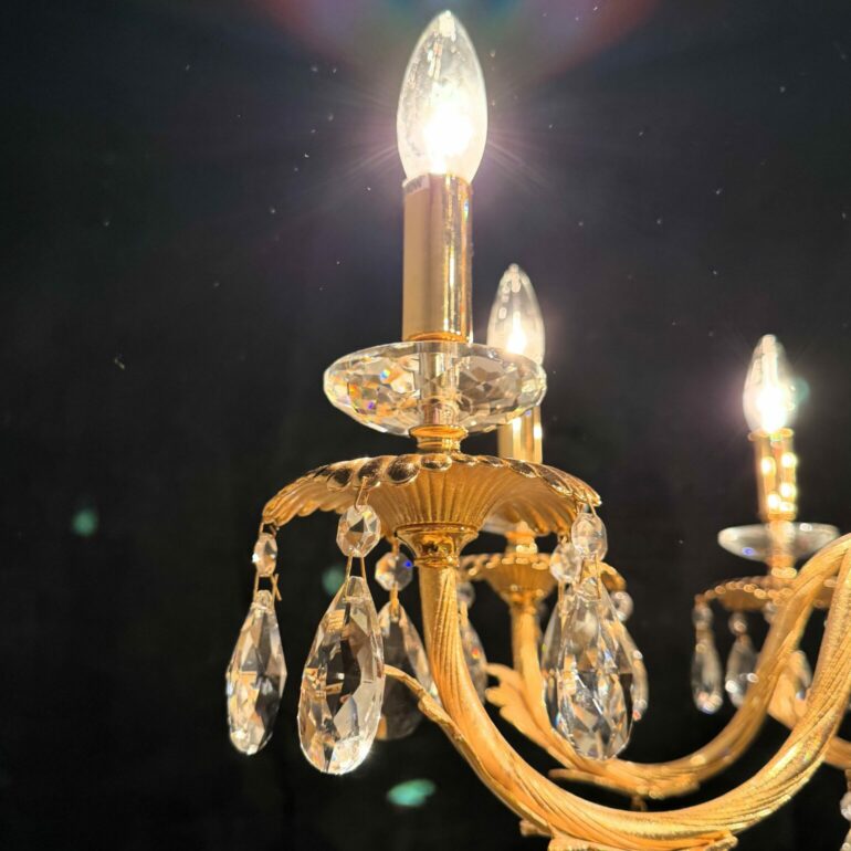 Gold Crystal Chandelier Made In Italy C-bm 